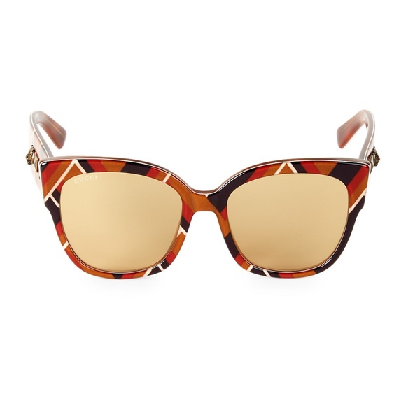 NWT~GUCCI~GG0059S 55MM Red Multi Square Sunglasses main image 5
